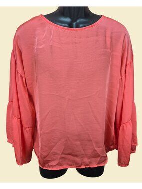 Ivy Jane Womens Coral Bell Sleeve Blouse Size Medium NWT